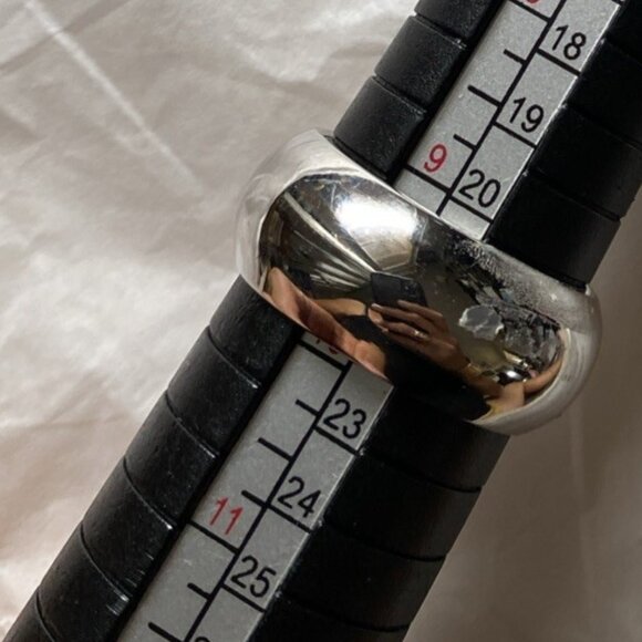 Wide Sterling Silver Wedding Band: men's OR women's (unisex) 9 mm wide - Picture 6 of 9